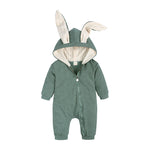 Baby Rabbit Ear Hooded Jumpsuit Cotton Romper