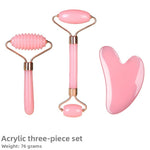 Resin Crystal Facial Massage Roller and Gua Sha Board Set