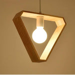 Nordic Geometric Wooden Pendant Lighting