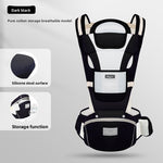 Foldable Baby Carrier with Waist Stool Dual Shoulder Support