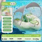 Inflatable Baby Swimming Ring with Canopy Sunshade Anti-Rollover Underarm Support for Children