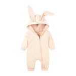 Baby Rabbit Ear Hooded Jumpsuit Cotton Romper