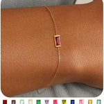 Zircon Birthstone Pearl Bracelet with Sailor Buckle