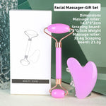 Resin Crystal Facial Massage Roller and Gua Sha Board Set