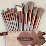 13-Piece Makeup Brush Set with Powder Puff and Sponge