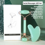 Resin Crystal Facial Massage Roller and Gua Sha Board Set