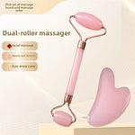Resin Crystal Facial Massage Roller and Gua Sha Board Set
