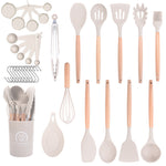 33-Piece Wooden-Handled Silicone Kitchen Utensil Set