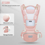 Foldable Baby Carrier with Waist Stool Dual Shoulder Support