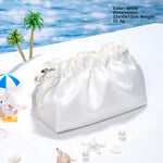 Soft Satin Ruffled Cosmetic Bag