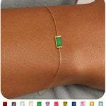 Zircon Birthstone Pearl Bracelet with Sailor Buckle