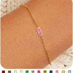 Zircon Birthstone Pearl Bracelet with Sailor Buckle