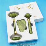 Resin Crystal Facial Massage Roller and Gua Sha Board Set