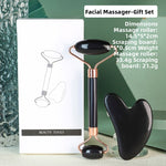 Resin Crystal Facial Massage Roller and Gua Sha Board Set