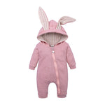 Baby Rabbit Ear Hooded Jumpsuit Cotton Romper