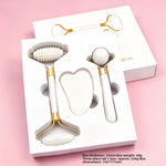 Resin Crystal Facial Massage Roller and Gua Sha Board Set