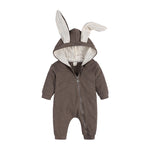 Baby Rabbit Ear Hooded Jumpsuit Cotton Romper