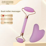 Resin Crystal Facial Massage Roller and Gua Sha Board Set