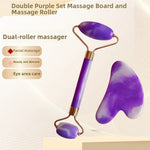 Resin Crystal Facial Massage Roller and Gua Sha Board Set