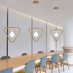 Nordic Geometric Wooden Pendant Lighting
