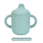 A cup with a silicone straw