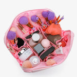 Geometric Rhombus Cosmetic Bag with Partitioned Storage