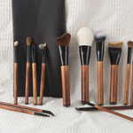 14-Piece Natural Wood Makeup Brush