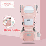 Foldable Baby Carrier with Waist Stool Dual Shoulder Support
