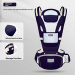 Foldable Baby Carrier with Waist Stool Dual Shoulder Support