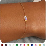 Zircon Birthstone Pearl Bracelet with Sailor Buckle