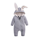 Baby Rabbit Ear Hooded Jumpsuit Cotton Romper