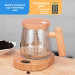 Automatic Stirring Glass Coffee Cup with Lid