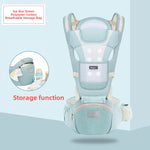 Foldable Baby Carrier with Waist Stool Dual Shoulder Support