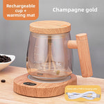 Automatic Stirring Glass Coffee Cup with Lid