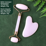 Resin Crystal Facial Massage Roller and Gua Sha Board Set