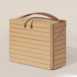 Geometric Rhombus Cosmetic Bag with Partitioned Storage