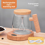 Automatic Stirring Glass Coffee Cup with Lid