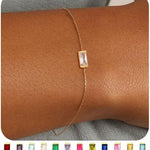 Zircon Birthstone Pearl Bracelet with Sailor Buckle