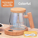 Automatic Stirring Glass Coffee Cup with Lid