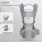 Foldable Baby Carrier with Waist Stool Dual Shoulder Support