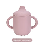 A cup with a silicone straw