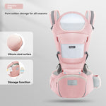 Foldable Baby Carrier with Waist Stool Dual Shoulder Support