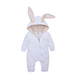 Baby Rabbit Ear Hooded Jumpsuit Cotton Romper