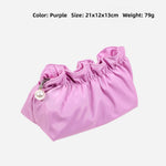 Soft Satin Ruffled Cosmetic Bag