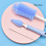 Silicone Baby Bottle Brush Set with 360 Rotation