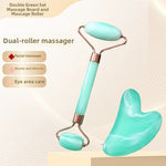 Resin Crystal Facial Massage Roller and Gua Sha Board Set