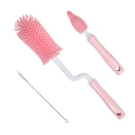 Silicone Baby Bottle Brush Set with 360 Rotation