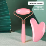 Resin Crystal Facial Massage Roller and Gua Sha Board Set