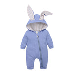 Baby Rabbit Ear Hooded Jumpsuit Cotton Romper