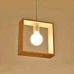 Nordic Geometric Wooden Pendant Lighting